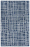 8' X 10' Blue And Ivory Wool Geometric Hand Tufted Area Rug