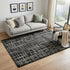 5' X 8' Black And Ivory Wool Geometric Hand Tufted Area Rug