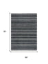 8' Charcoal And Gray Wool Striped Hand Tufted Area Rug