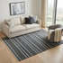5' X 8' Charcoal And Gray Wool Striped Hand Tufted Area Rug