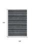 9' X 12' Charcoal And Gray Wool Striped Hand Tufted Area Rug