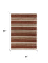 5' X 8' Rust And Orange Wool Striped Hand Tufted Area Rug