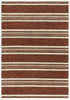 8' X 10' Rust And Orange Wool Striped Hand Tufted Area Rug