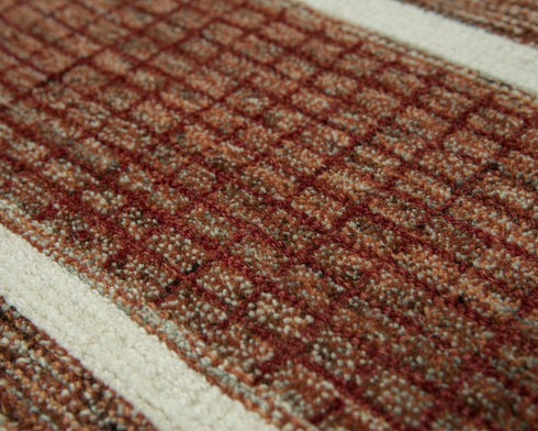 8' X 10' Rust And Orange Wool Striped Hand Tufted Area Rug