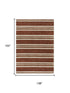 9' X 12' Rust And Orange Wool Striped Hand Tufted Area Rug