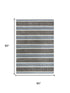 5' X 8' Brown And Gray Wool Striped Hand Tufted Area Rug