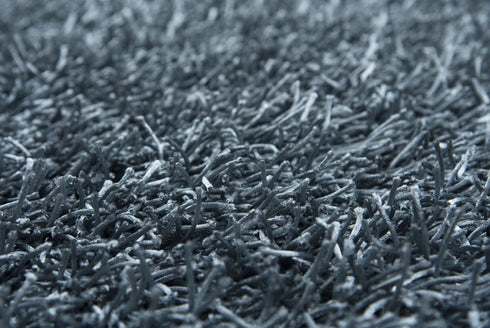 6' X 9' Gray And Blue Shag Hand Tufted Area Rug