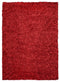 8' X 10' Red And Natural Shag Hand Tufted Area Rug