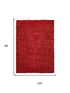 8' X 10' Red And Natural Shag Hand Tufted Area Rug