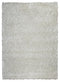 8' X 10' White And Natural Shag Hand Tufted Area Rug