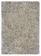 6' X 9' Silver And Gray Shag Hand Tufted Area Rug
