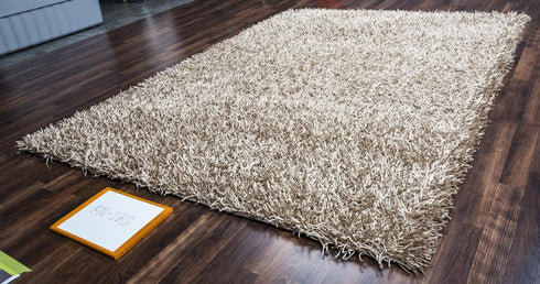 6' X 9' Silver And Gray Shag Hand Tufted Area Rug