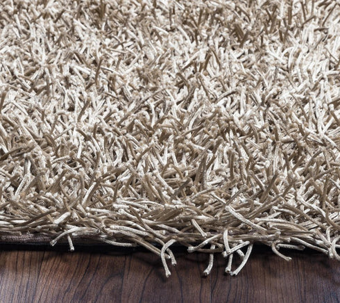 6' X 9' Silver And Gray Shag Hand Tufted Area Rug
