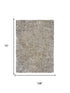 6' X 9' Silver And Gray Shag Hand Tufted Area Rug