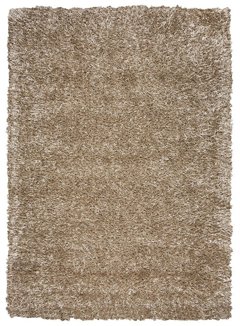 8' X 10' Tan Brown And Natural Shag Hand Tufted Area Rug