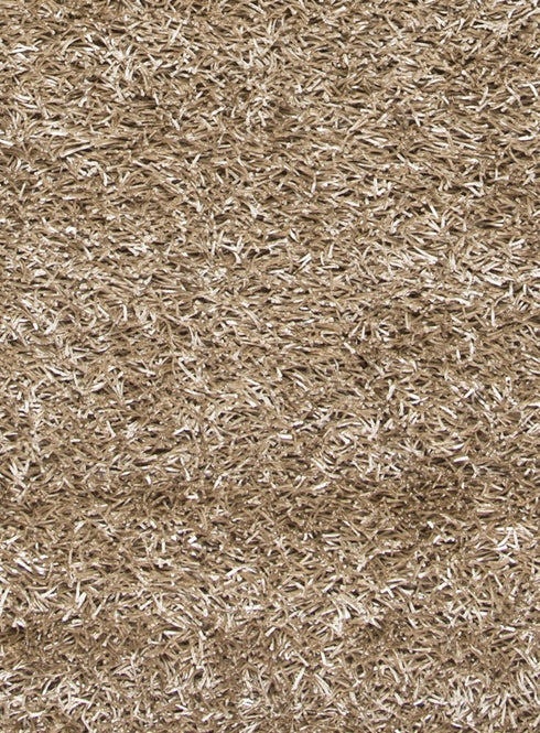 8' X 10' Tan Brown And Natural Shag Hand Tufted Area Rug