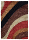 8' X 10' Red Orange Brown And Cream Abstract Shag Hand Tufted Area Rug