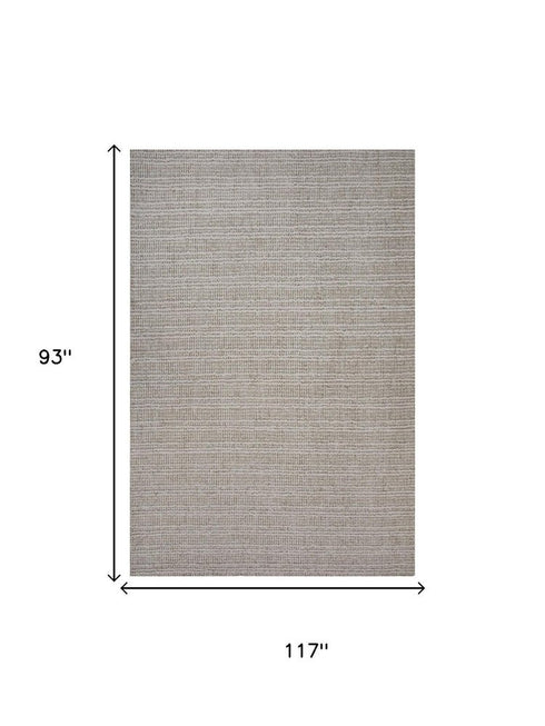 8' X 10' Green And Ivory Wool Plaid Hand Tufted Area Rug