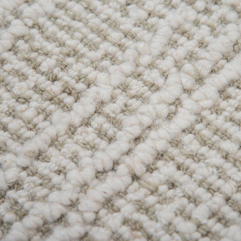 9' X 12' Green And Ivory Wool Plaid Hand Tufted Area Rug