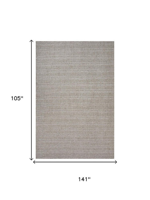 9' X 12' Green And Ivory Wool Plaid Hand Tufted Area Rug