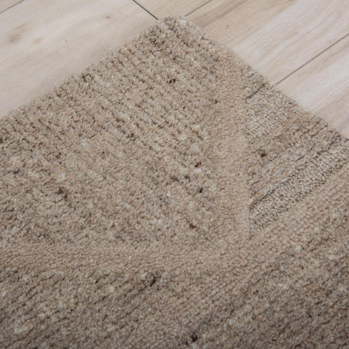 5' X 8' Brown Gray Taupe And Beige Wool Plaid Hand Tufted Area Rug