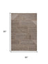5' X 8' Brown Gray Taupe And Beige Wool Plaid Hand Tufted Area Rug