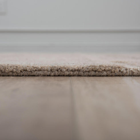 8' X 10' Brown Gray Taupe And Beige Wool Plaid Hand Tufted Area Rug