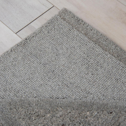8' X 10' Gray Light Gray And Dark Gray Wool Plaid Hand Tufted Area Rug