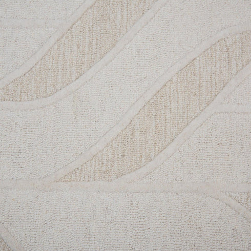 5' X 8' Ivory And Beige Wool Plaid Hand Tufted Area Rug