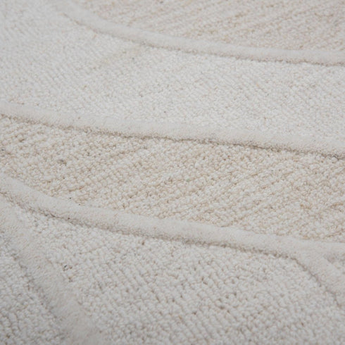 8' X 10' Ivory And Beige Wool Plaid Hand Tufted Area Rug