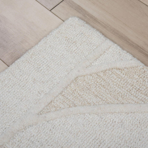9' X 12' Ivory And Beige Wool Plaid Hand Tufted Area Rug