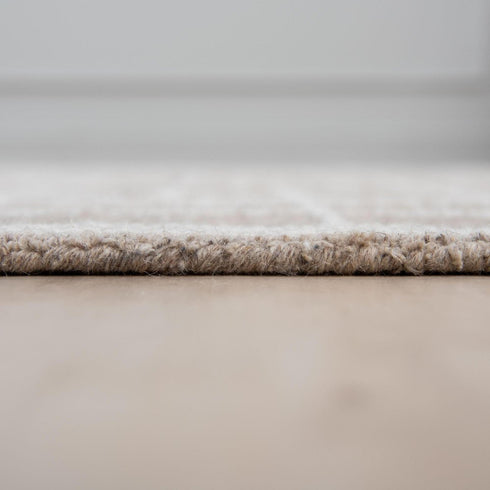 9' X 12' Brown And Ivory Wool Plaid Hand Tufted Area Rug