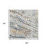 8' Blue Gray And Ivory Abstract Hand Carved Handmade Area Rug