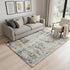 5' X 8' Blue Gray And Ivory Abstract Hand Carved Handmade Area Rug