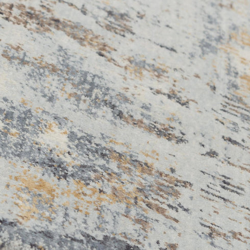 8' X 10' Blue Gray And Ivory Abstract Hand Carved Handmade Area Rug