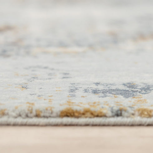 8' X 10' Blue Gray And Ivory Abstract Hand Carved Handmade Area Rug