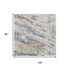 8' X 10' Blue Gray And Ivory Abstract Hand Carved Handmade Area Rug