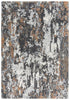 5' X 8' Gray And Rust Abstract Hand Carved Handmade Area Rug