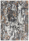 8' X 10' Gray And Rust Abstract Hand Carved Handmade Area Rug