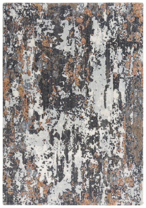 9' X 12' Gray And Rust Abstract Hand Carved Handmade Area Rug