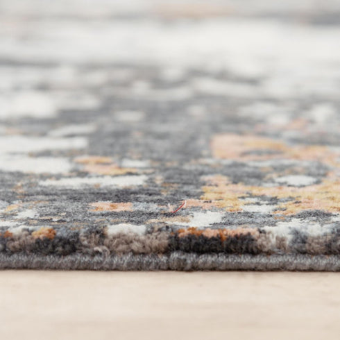 9' X 12' Gray And Rust Abstract Hand Carved Handmade Area Rug
