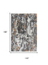 9' X 12' Gray And Rust Abstract Hand Carved Handmade Area Rug