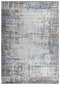 8' X 10' Gray Pink Blue Ivory And Black Abstract Area Rug
