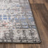 8' X 10' Gray Pink Blue Ivory And Black Abstract Area Rug