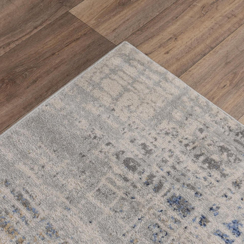 8' X 10' Gray Blue Yellow And Ivory Abstract Area Rug
