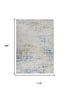 8' X 10' Gray Blue Yellow And Ivory Abstract Area Rug