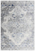 8' X 10' Gray Dark Blue Light Blue And Light Gray Medallion Area Rug
