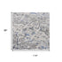 8' X 10' Gray Dark Blue Light Blue And Light Gray Medallion Area Rug