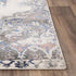 8' X 10' Blue Light Pink Dark Blue Gray And Ivory Medallion Area Rug