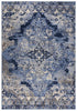 8' Blue Gray And Ivory Medallion Area Rug
